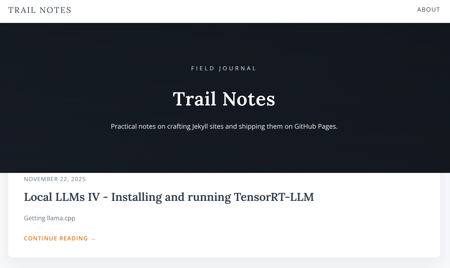 The post card overlaps with the header