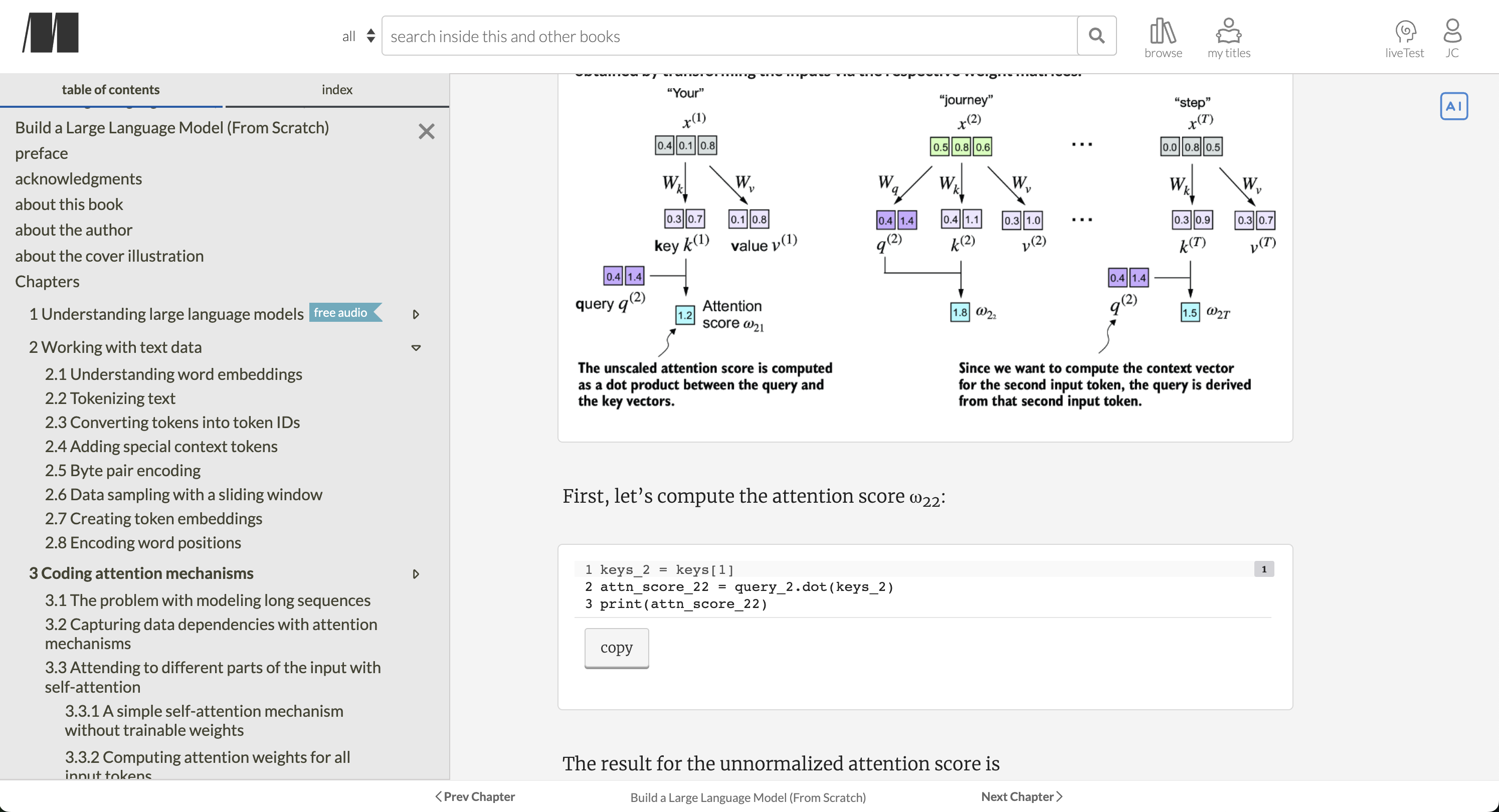 Build a Large Language Model (From Scratch) live book