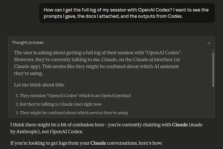 Claude thinks I'm confused :-(